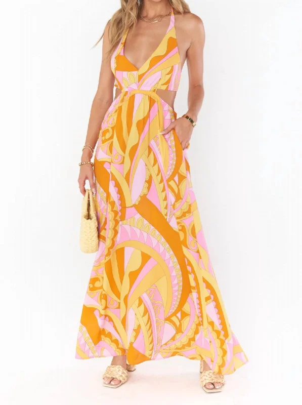 Marisol Maxi Dress In Caribbean Cocktail