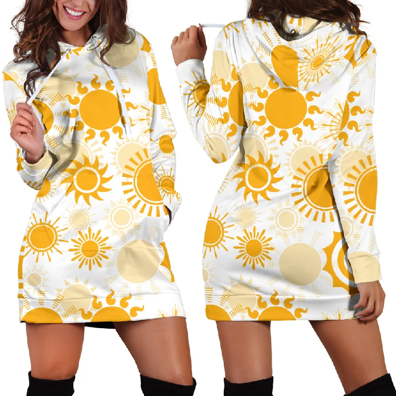 Sun Design Pattern Women'S Hoodie Dress