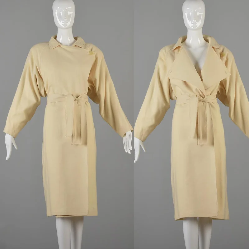 1980s Avant Garde Coat in Cream Wool