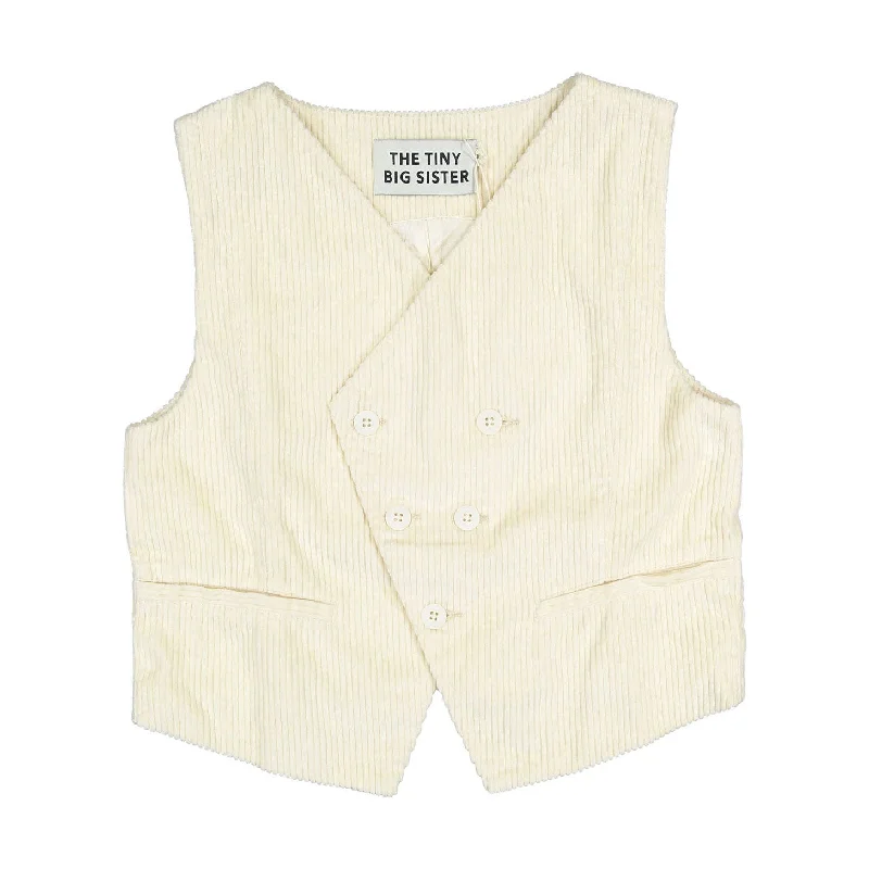 Tiny Cottons Light Cream Corduroy Waistcoat