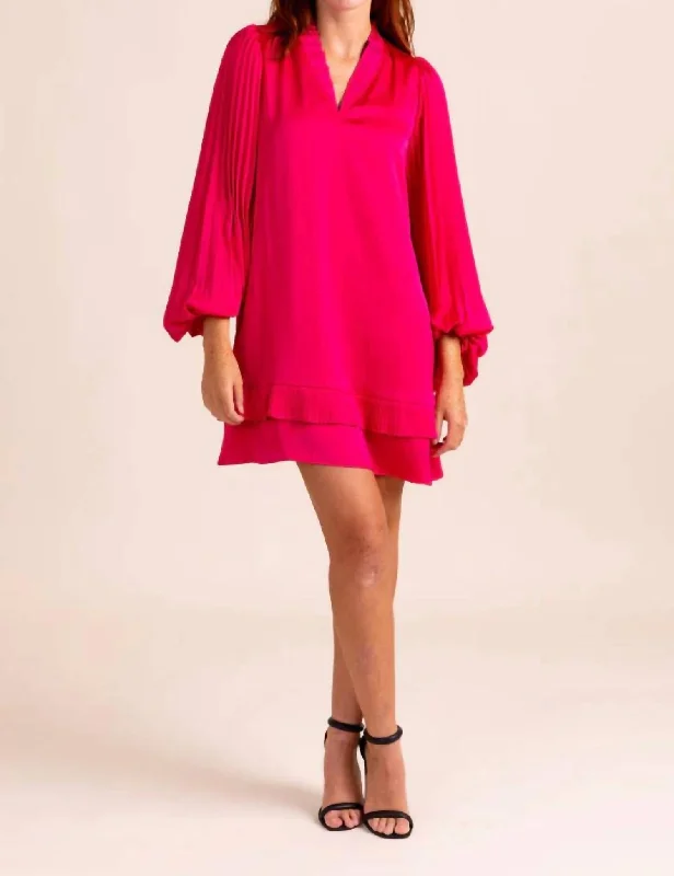 The Liza Mini Dress In Neon Pink