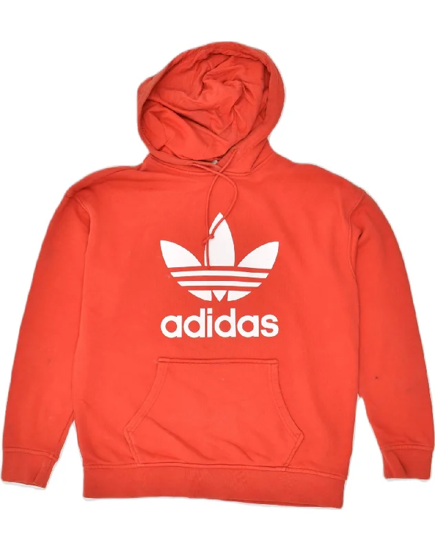 ADIDAS Womens Graphic Hoodie Jumper UK 10 Small Red Cotton