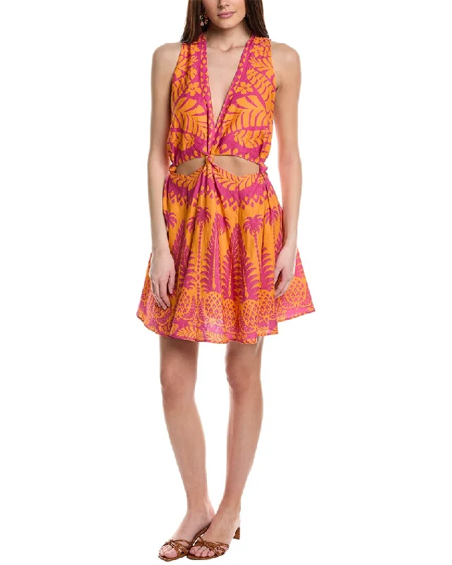 FARM Rio Pineapple Love Linen-Blend Mini Dress