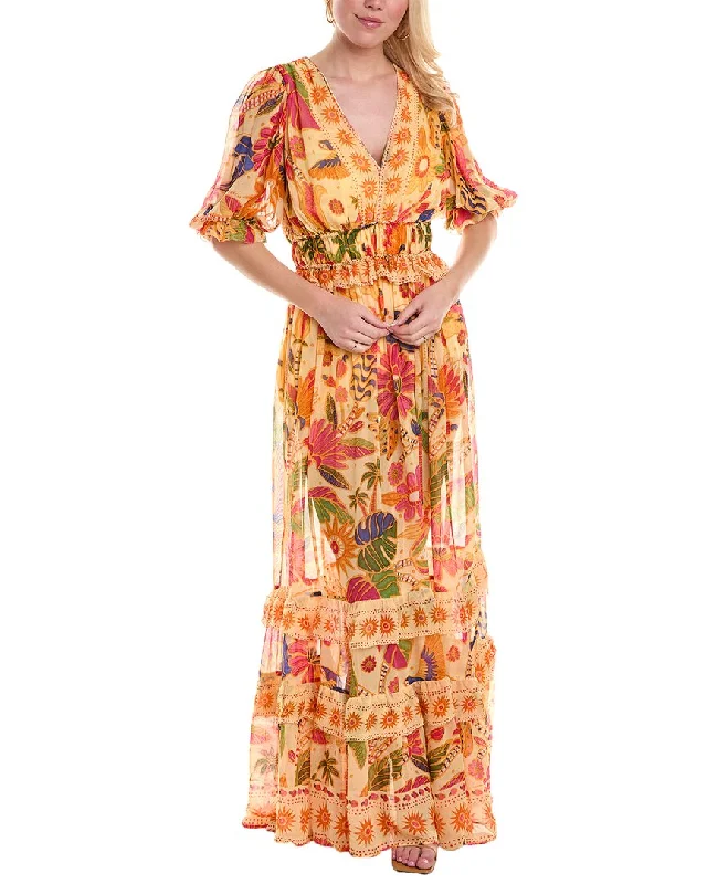 FARM Rio Tapestry Tiered Hem Maxi Dress