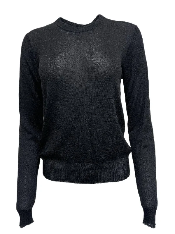 BLK DNM Women's Black Lurex Long Sleeve Sweater 21 NWT