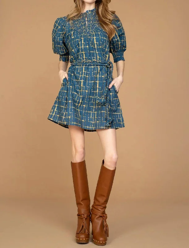 Bea Dress In Off The Grid Midnight