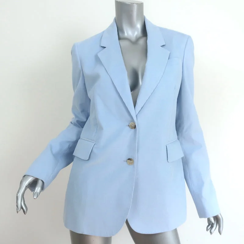 Gabriela Hearst Blazer Sophie Light Blue Corduroy Size 42 Single Breasted Jacket