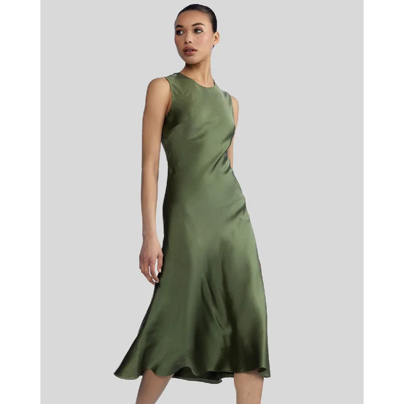 SILK BIAS SLEEVELESS DRESS