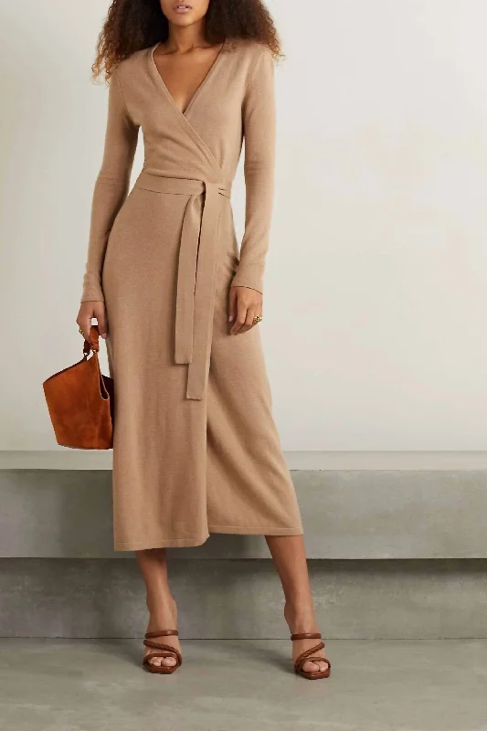 Astrid Sweater Dress In Camel