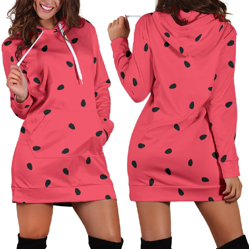 Watermelon Texture Background Women'S Hoodie Dress