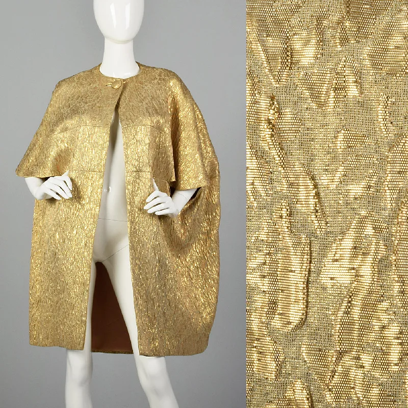 1960s Metallic Gold Cape