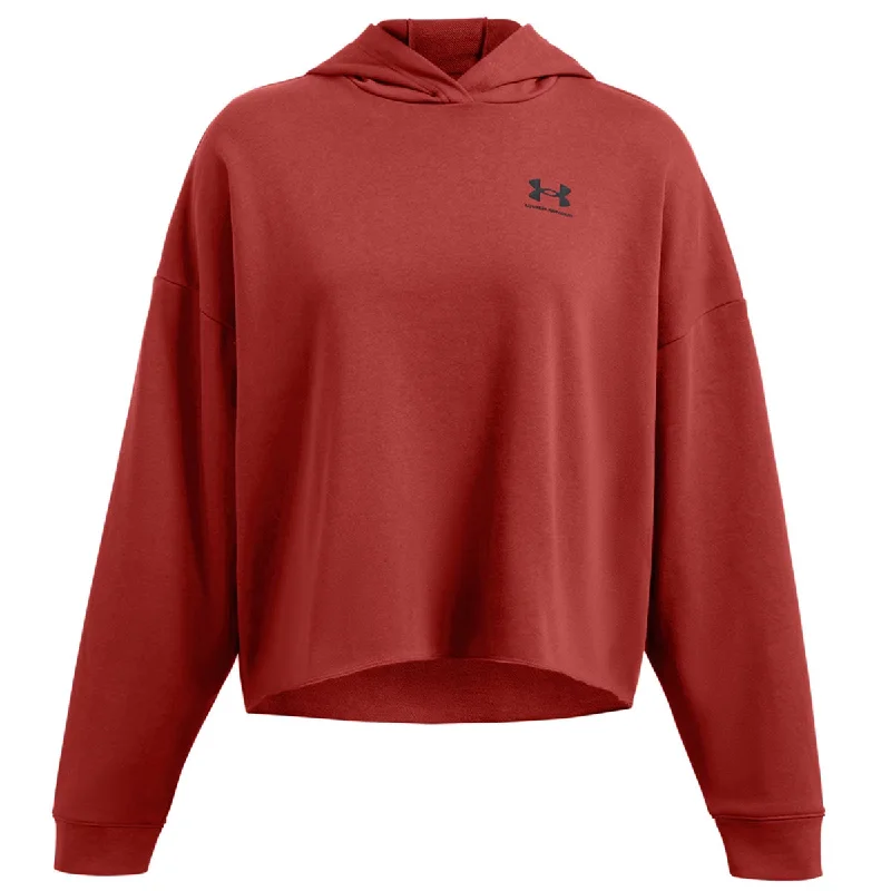 Under Armour Rival Terry Over Sized Hoodie - Womens - Earthen Orange/Black