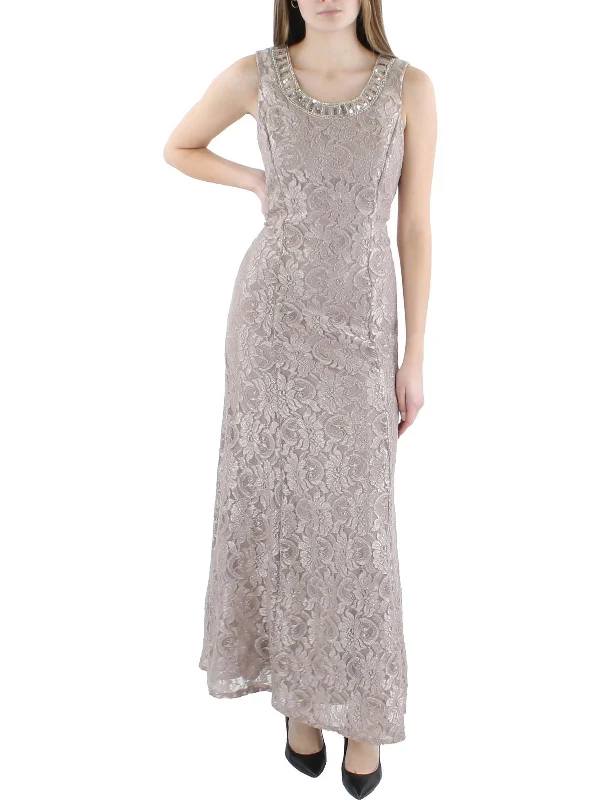 Womens Lace Maxi Evening Dress