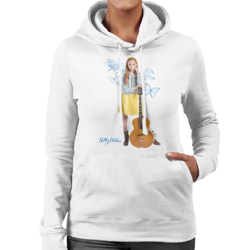 Holly Hobbie Blue Butterfly Silhouette Women's Hooded Sweatshirt