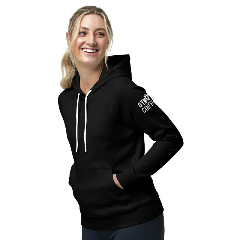 Gym+Coffee Chill Hoodie - Womens - Black/White