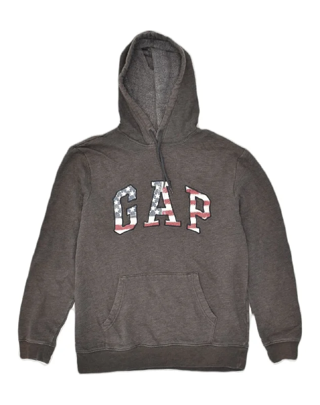 GAP Womens Graphic Hoodie Jumper UK 12 Medium Grey