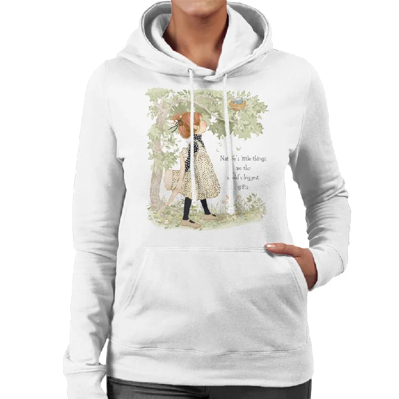 Holly Hobbie Classic Natures Little Things Dark Text Women's Hooded Sweatshirt