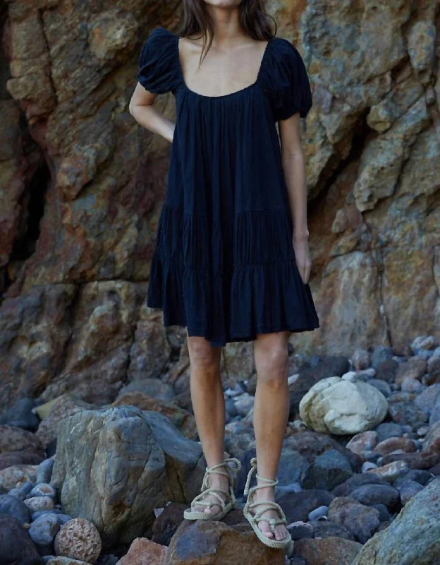 Gisella Ruffle Dress In Bclack