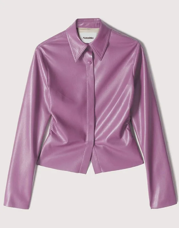 Super Pink Vegan Leather Shado Jacket