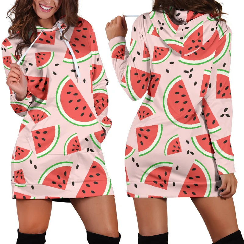 Watermelon Pattern Women'S Hoodie Dress