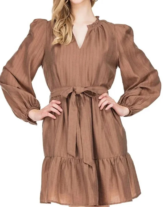 Tiered Dress In Coffee