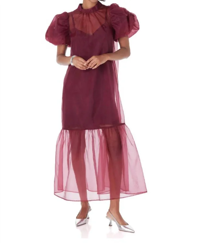 Loretta Dress In Cabernet