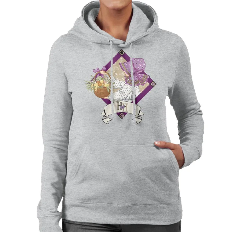 Holly Hobbie Classic With A Basket Of Fruit And Flowers Women's Hooded Sweatshirt