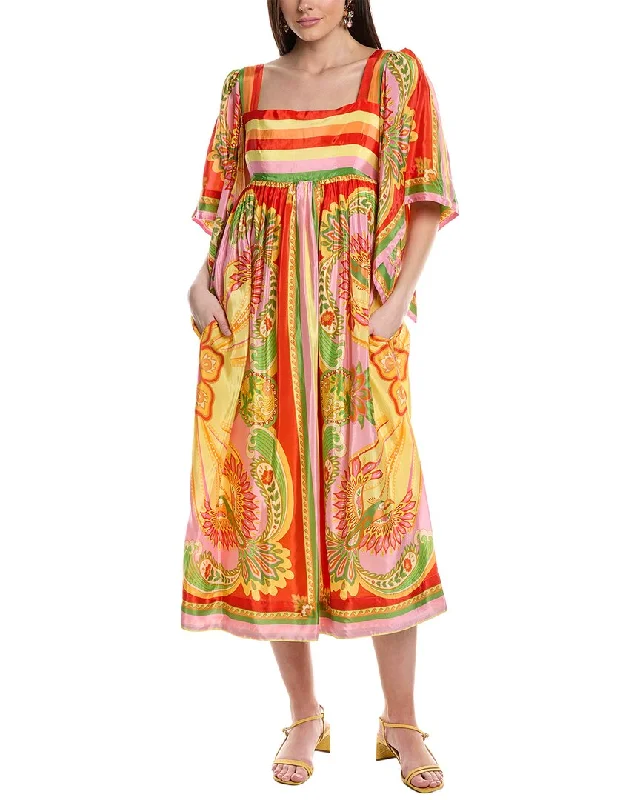 FARM Rio Beach Toucans Scarf Midi Dress