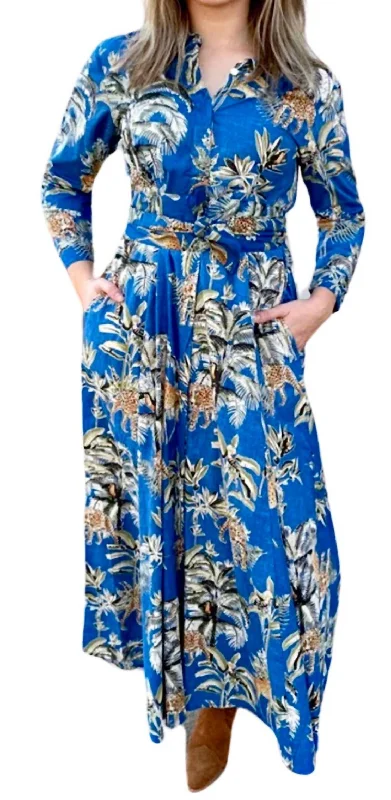 Luciana Jungle Dress In Blue