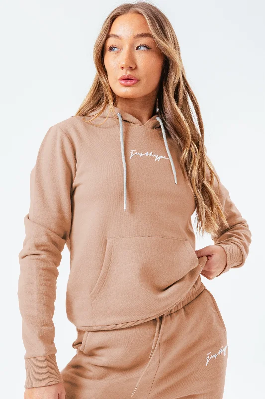 Hype Womens Tan Scribble Hoodie