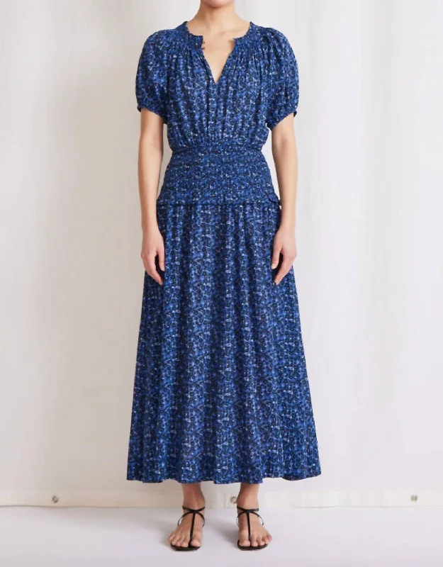 Esparta Maxi Dress In Spagliato Floral Blue