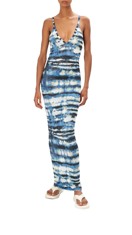 Rozio Dress In Tie Dye Blue