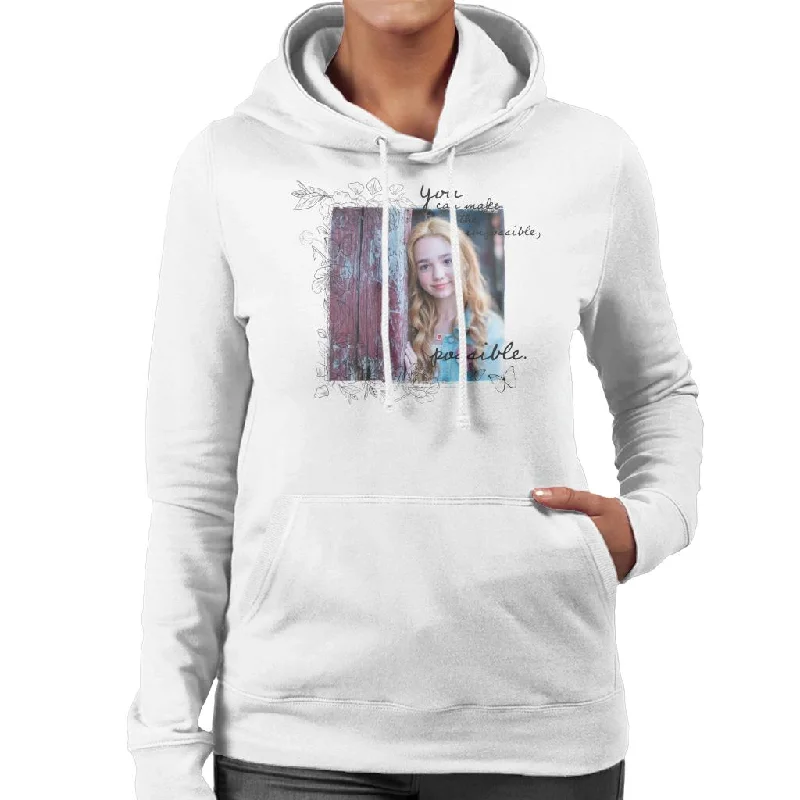 Holly Hobbie You Can Make The Impossible Possible Dark Text Women's Hooded Sweatshirt