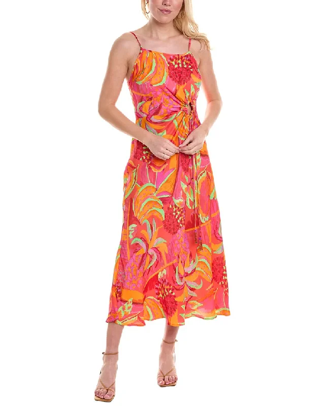 FARM Rio Fruit Brush Cutout Midi Dress