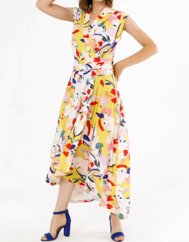 Tokyo Maxi Dress In Yellow Floral