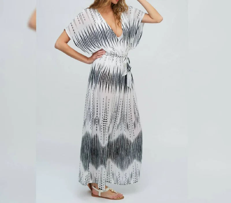 Corsica Maxi Dress In Black/white