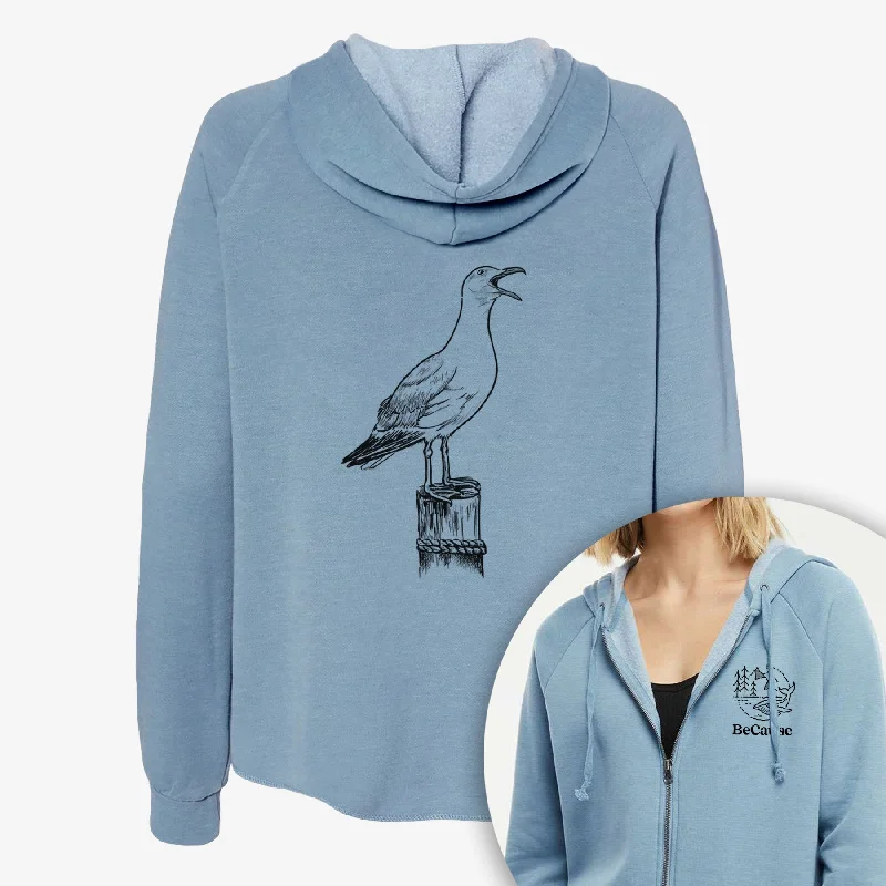 California Gull - Larus californicus - Women's Cali Wave Zip-Up Sweatshirt