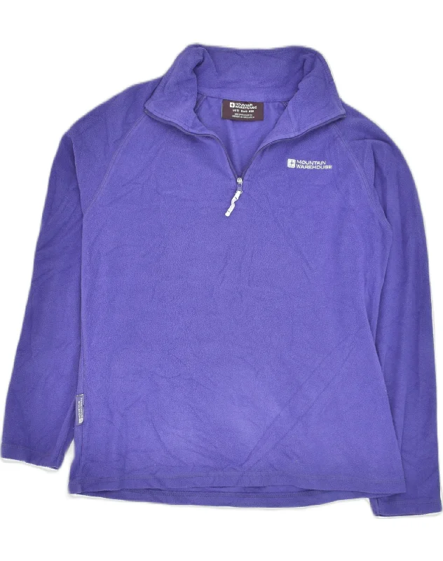 MOUNTAIN WAREHOUSE Womens Zip Neck Fleece Jumper UK 12 Medium  Purple