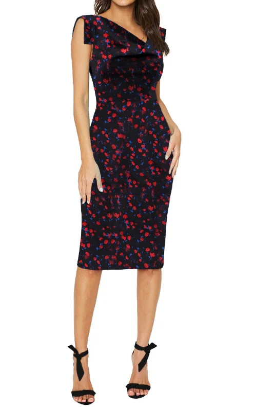 Jackie O Dress In Berry Blossom