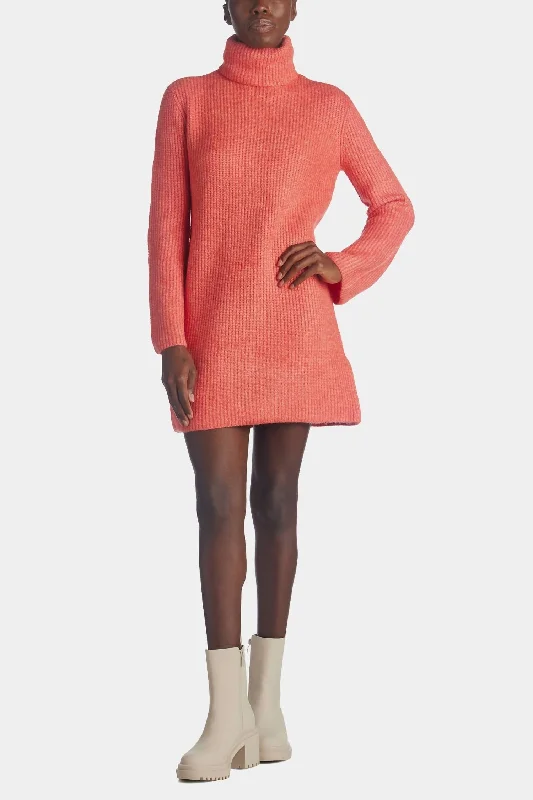 Abbie Sweater Dress In Orange Dot Com