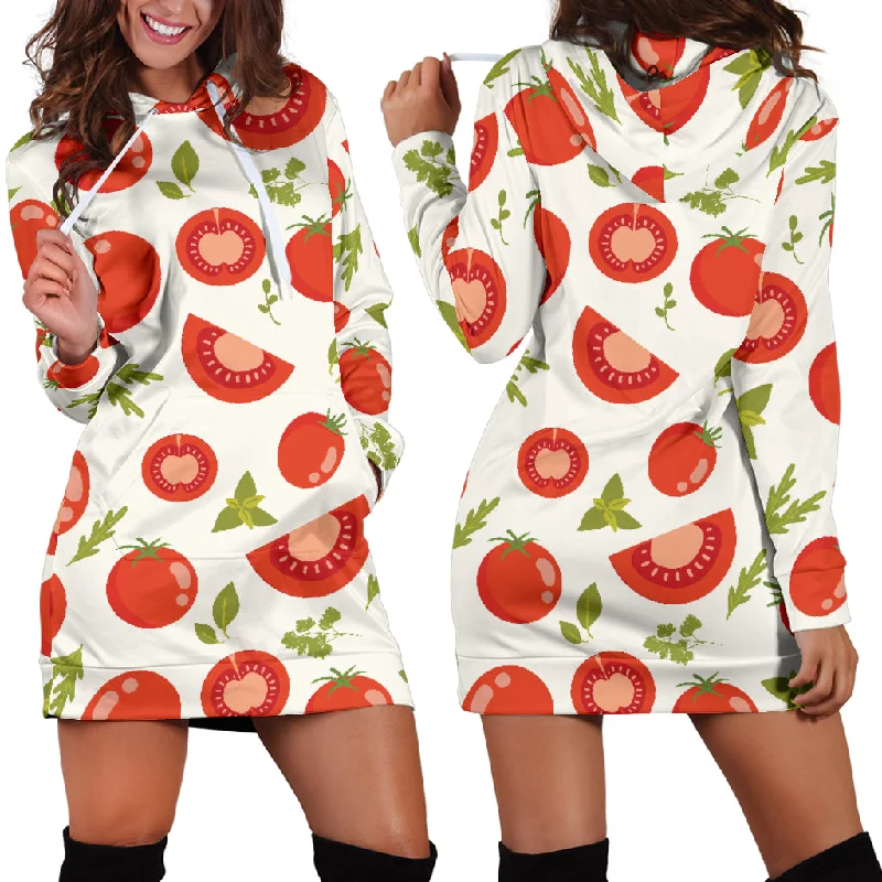 Tomato Pattern Women'S Hoodie Dress