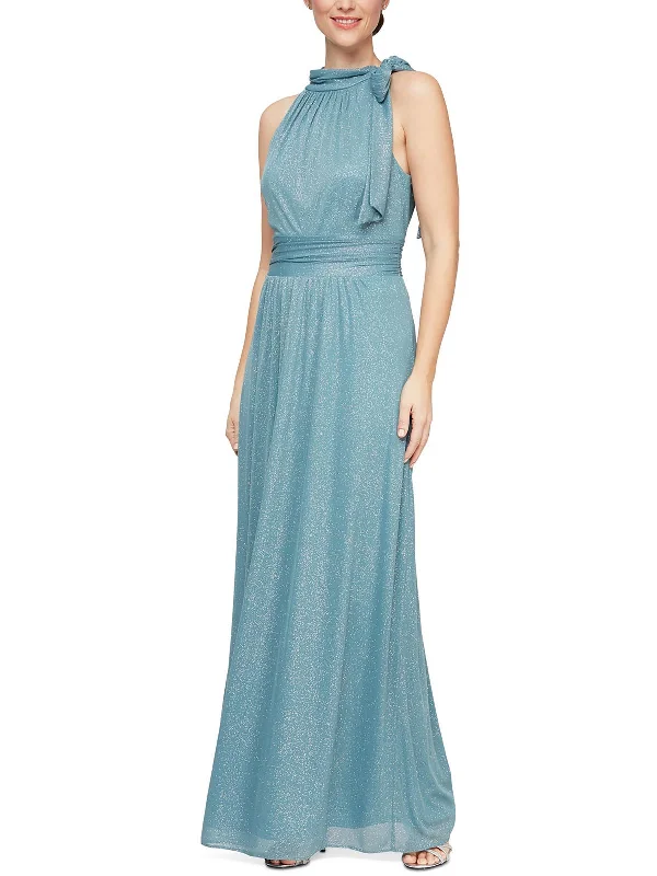 Womens Bow Long Evening Dress