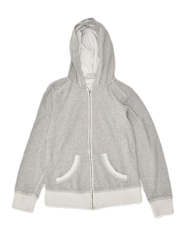 COLUMBIA Womens Zip Hoodie Sweater UK 10 Small Grey Cotton