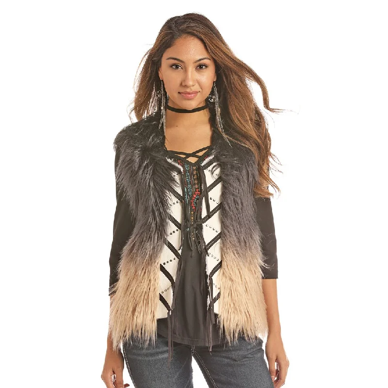 Powder River Outfitters Ombre Faux Fur Womens Vest