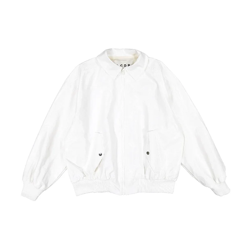 Les Coyotes De Paris Chalk White Oversized Coated Bomber