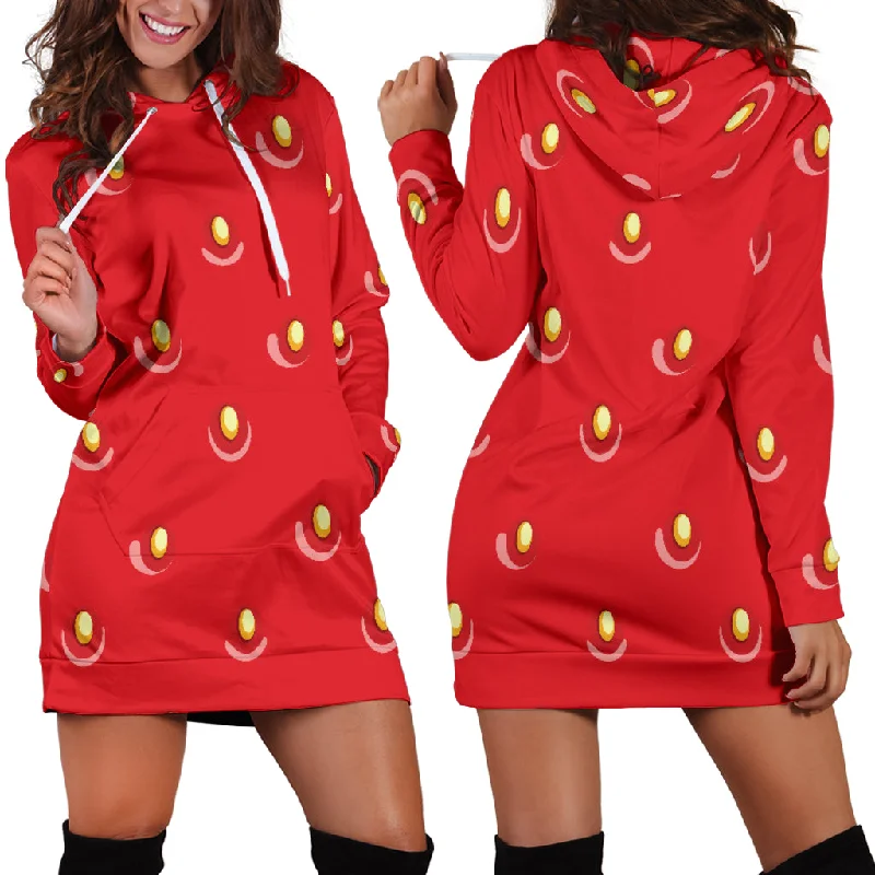 Strawberry Texture Skin Pattern Women'S Hoodie Dress