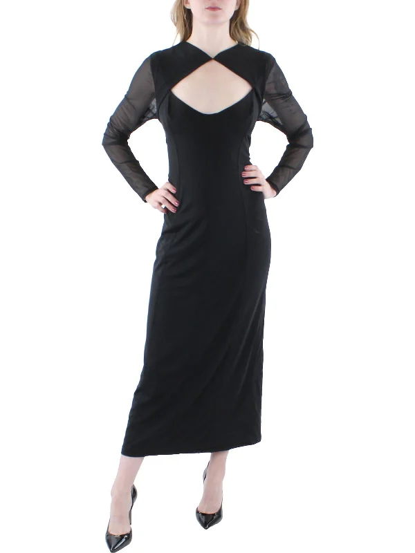 Womens Open Neck Long Midi Dress