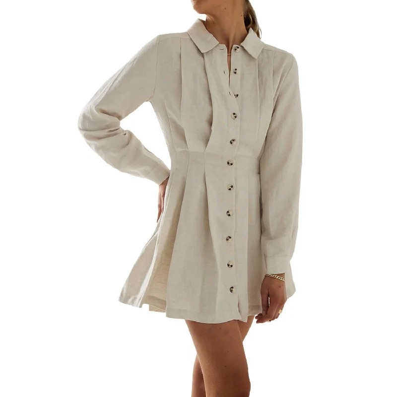 Chance Shirt Dress In Natural