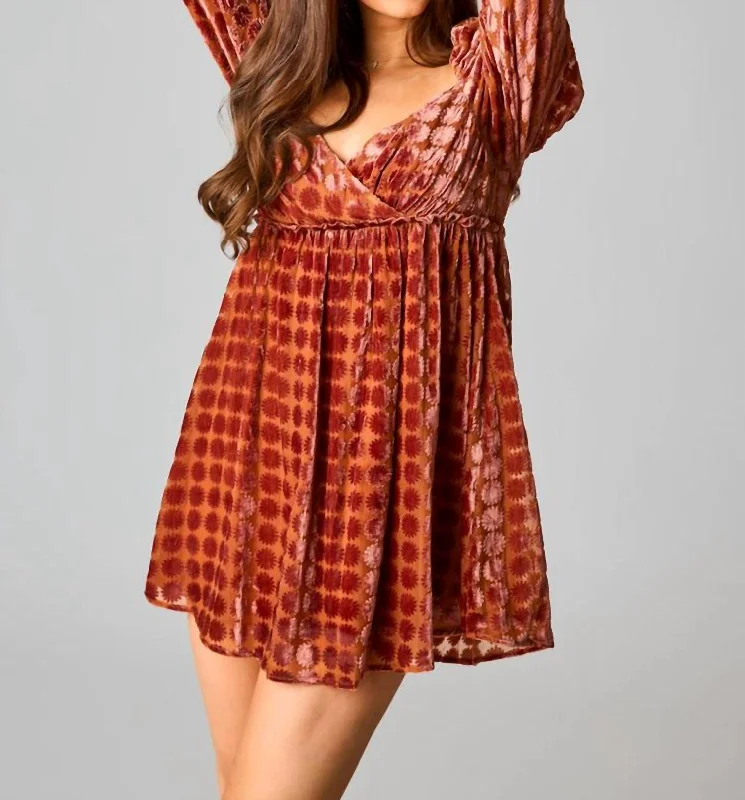 Fallon Babydoll Mini Dress In Butternut