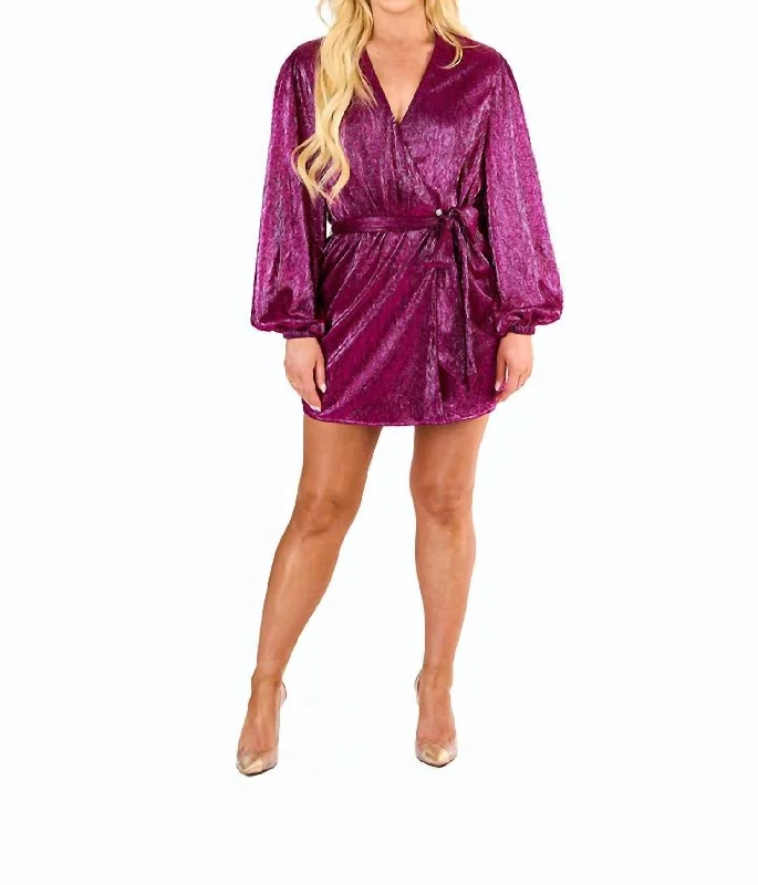 Adeline Sequin Wrap Dress In Feelin Fine